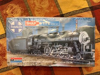 Vintage Monogram SnapTite Sante Fe Hudson Steam Locomotive HO Factory Sealed