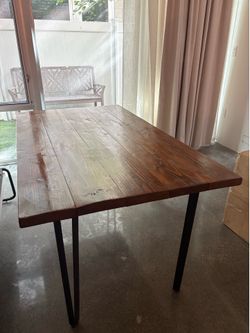 Rustic wood dining table
