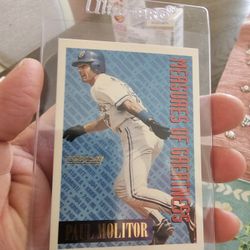 Paul Molitor Toronto Blue Jays '94 Topps Measures Of Greatness Gold Parallel '94 Topps Measures Of Greatness Baseball Cards 