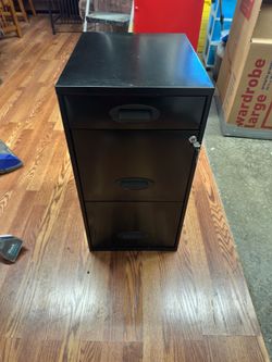3-Drawer Letter Size Locking File Cabinet, Black