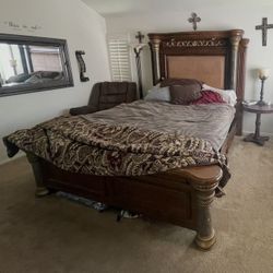 Cal king Bed Frame N Headboard Michael amini Torino Collection 