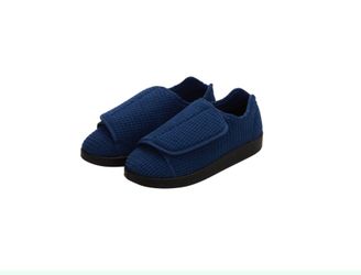Silverts Diabetic Slippers For Men, Mens Slippers For Elderly - Navy/Black 10