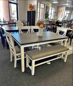 6-pc dining table set with Bench