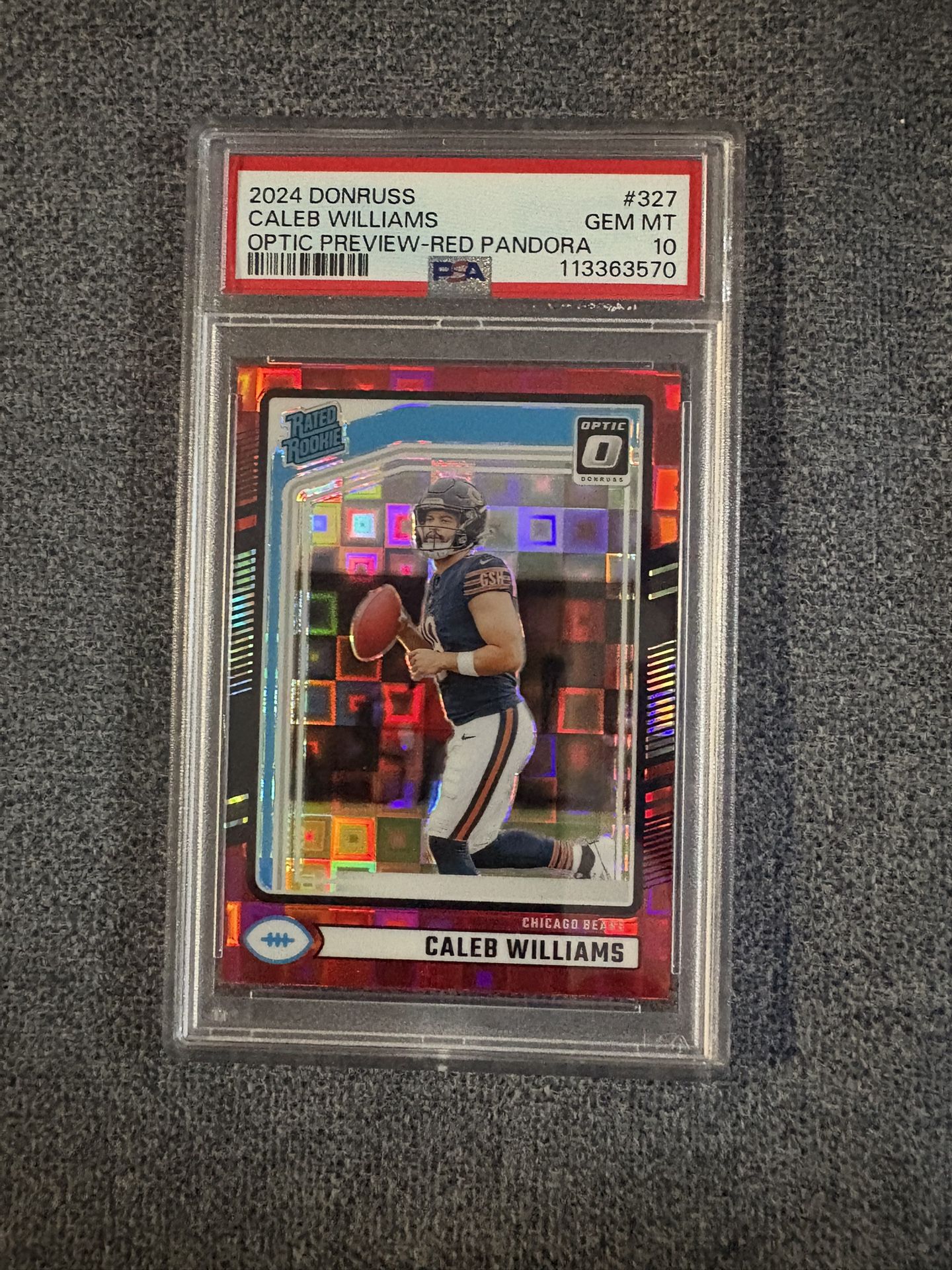 2024 Rookie Caleb Williams Optic Red Pandora Psa 10