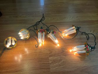 Vtg 1998 Christmas Candle Tree Clip On Lights-6 Clusters of 3-18 Lights Total-Works-Read