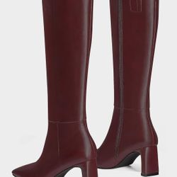 MUCCCUTE Knee High Boots for Women Chunky Heel Square Toe with Side Zipper Pull On Tall Fall Botas
