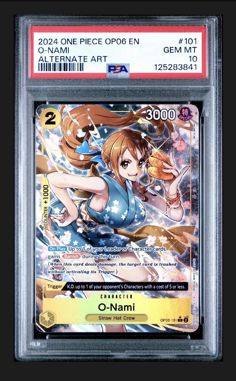PSA 10 - O-Nami OP06-101 Alternate Art Graded One Piece Card