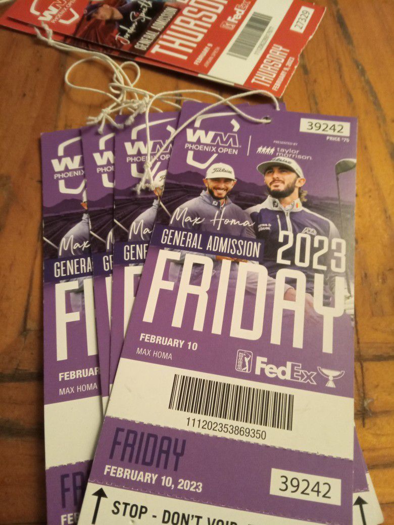 Four General Admission Tickets 1 Parking Pass.