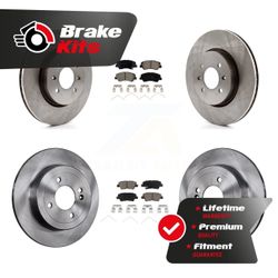 Brand New Front Rear Disc Brake Rotors And Ceramic Pads Kit For 2018-2022 Kia Rio/ Hyundai Elantra  