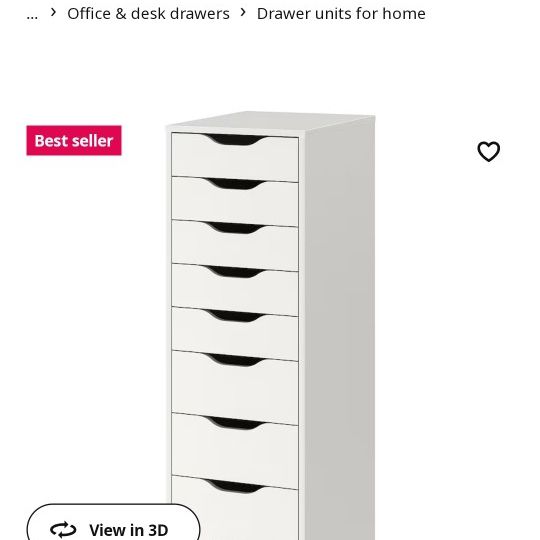 Ikea 9 Drawer In White 