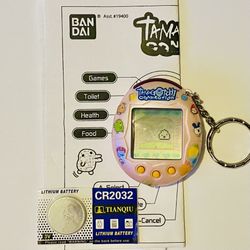 Tamagotchi Connection Original V1 2004 Pink Peach Pearl Pearlescent w/ Stickers