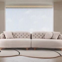 Allura Beige Boucle Curved Sectional

