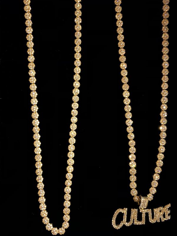 14k gold VVS diamond finish chain for Sale in Houston, TX