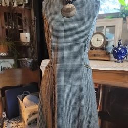 Ann Taylor Factory Black And White Checkered Sleeveless Aline Dress Size 16