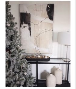 Framed Beige Hand-Painted Textured Abstract Wall
