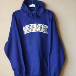 Navy blue Merrimack College sweater Sweatshirt Hoodie Top men's size 2xl extra Large