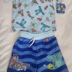 Disney Toy Story Pixar Rash Guard Trunks