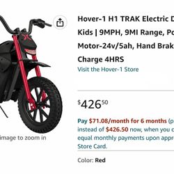 NEW IN BOX - Hover-1 H1 TRAK Electric Motorcycle/Dirt Bike For Children