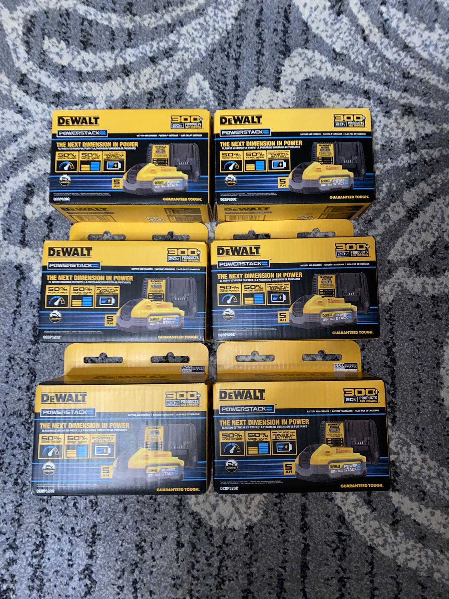 DEWALT XR POWERSTACK 20V MAX 5Ah Lithium-Ion Battery + Charger Kit (All 6 )