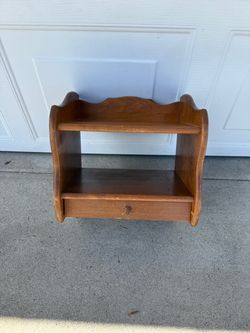 Vintage Sheryn’s Maple of California 925 Wall Shelf Drawer Wood Hanging Display
