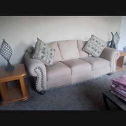 Leather Couch Off White 