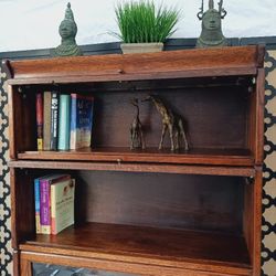 Antique Stackable Oak Barrister Modular Bookcase