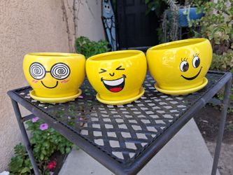 Yellow Emoji Planter $8 EACH