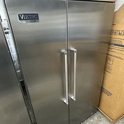 Viking 48” Stainless Steel Built In Side By Side Refrigerator 