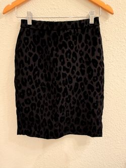 Ann Taylor Black Leopard Print Mini Skirt