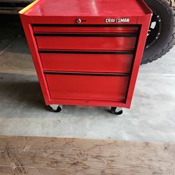 Craftsman Red Tool Box  With Thick Wheels 