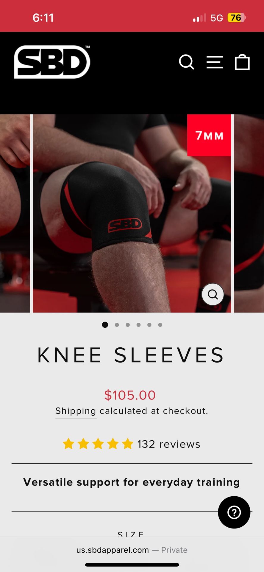 Powerlifting SBD Knee Sleeves Size S