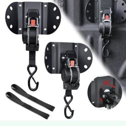 SKYJDM 2PCS Retractable Ratchet Straps Compatible With 2015-2025 Ford F150 Boxlink, 360° Rotating Tie-Down Straps With Auto-Retract System For Ultimat