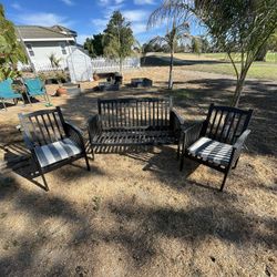 Black Wooden Patio Furniture 