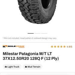 37x12.5R20 Mud Tires