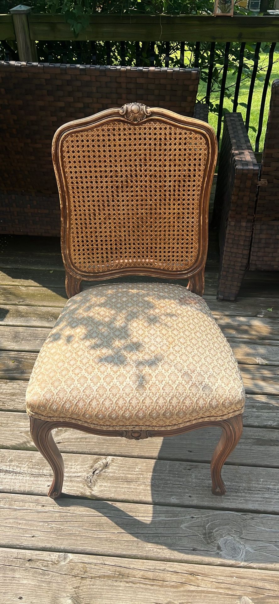 Louis XV Cane Walnut Chair