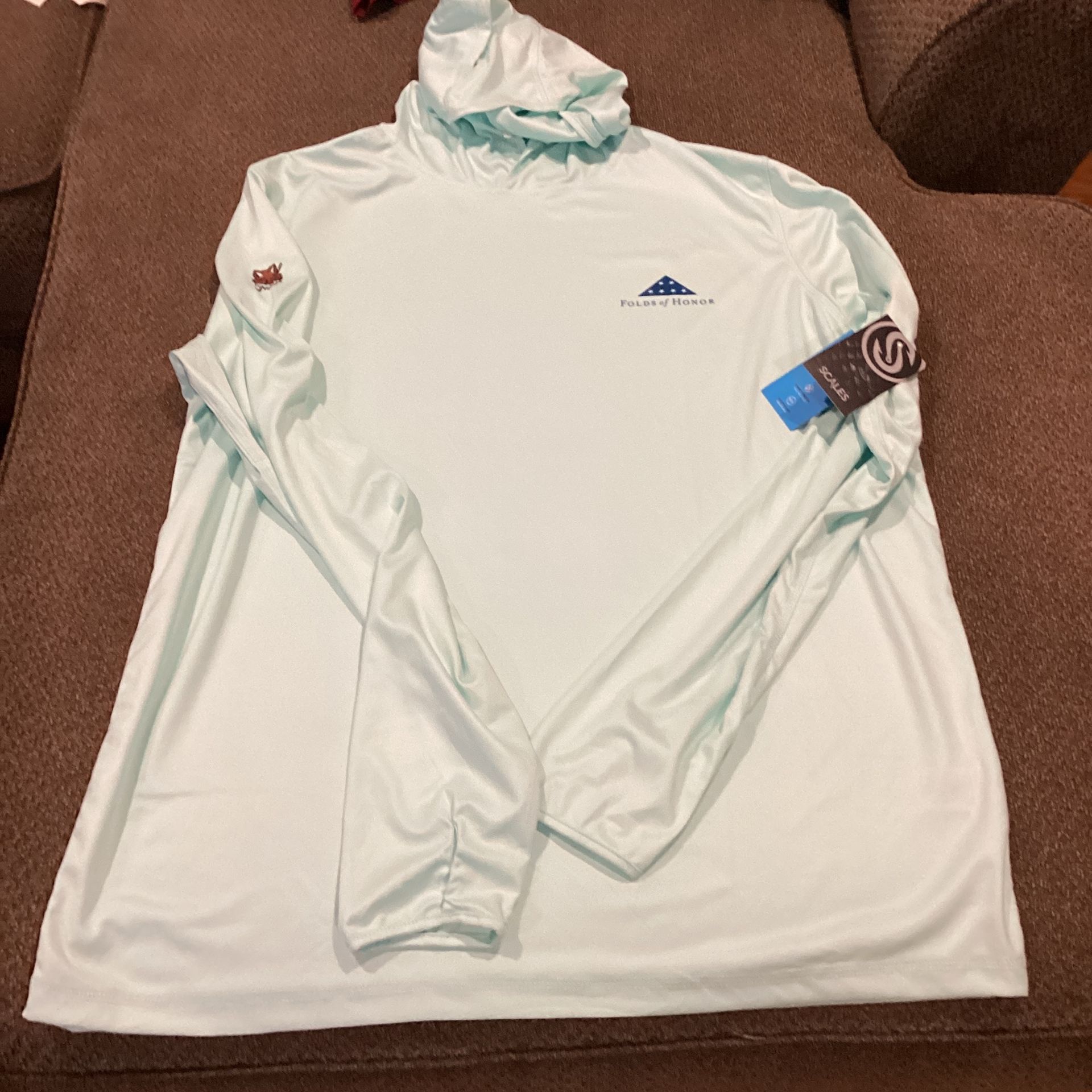 Applebrook Golf Club Folds Of Honor Scales Fishing Hoodie Mens XL New With Tags