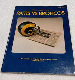 1982 Rams vs Broncos NFL Game Program