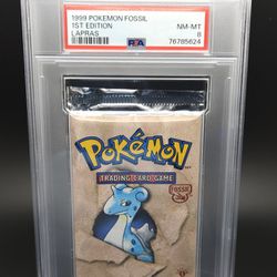1st Edition Fossil Pokemon Booster Pack PSA Graded 8
