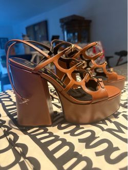 Marc Jacobs Nude Leather KiKi Platform Sandal size 7