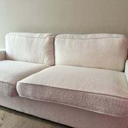 VanAcc modern Sofa 89” Offwhite Bouclé