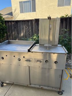 Plancha para tacos con trompo/ outdoor cooking cart