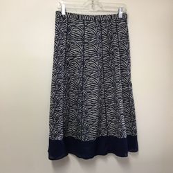 Women’s COLDWATER CREEK 100% cotton navy and gray lined skirt… Size-PS (6-8)