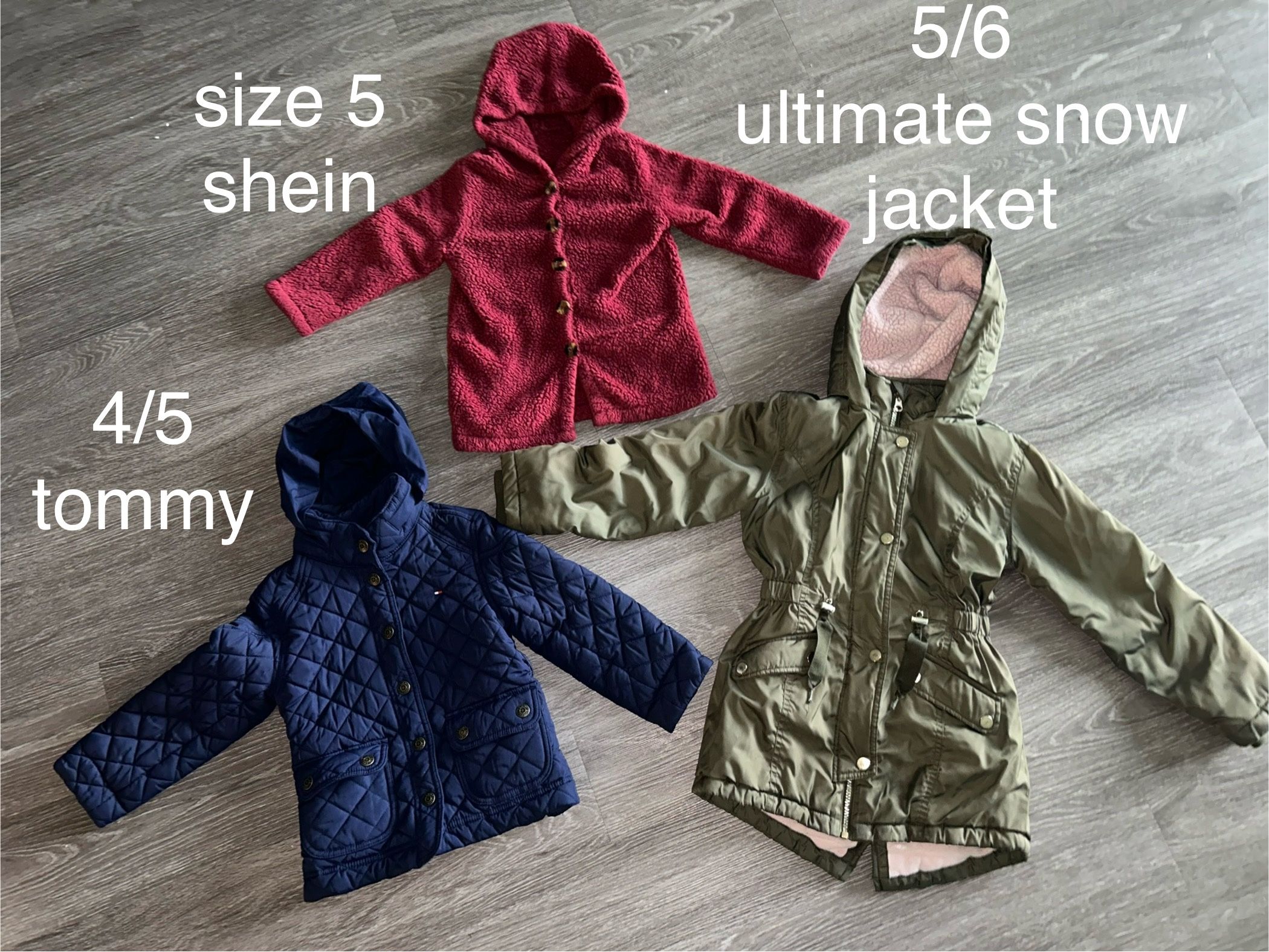 Girl Jackets Size 4/5,5 & 5/6