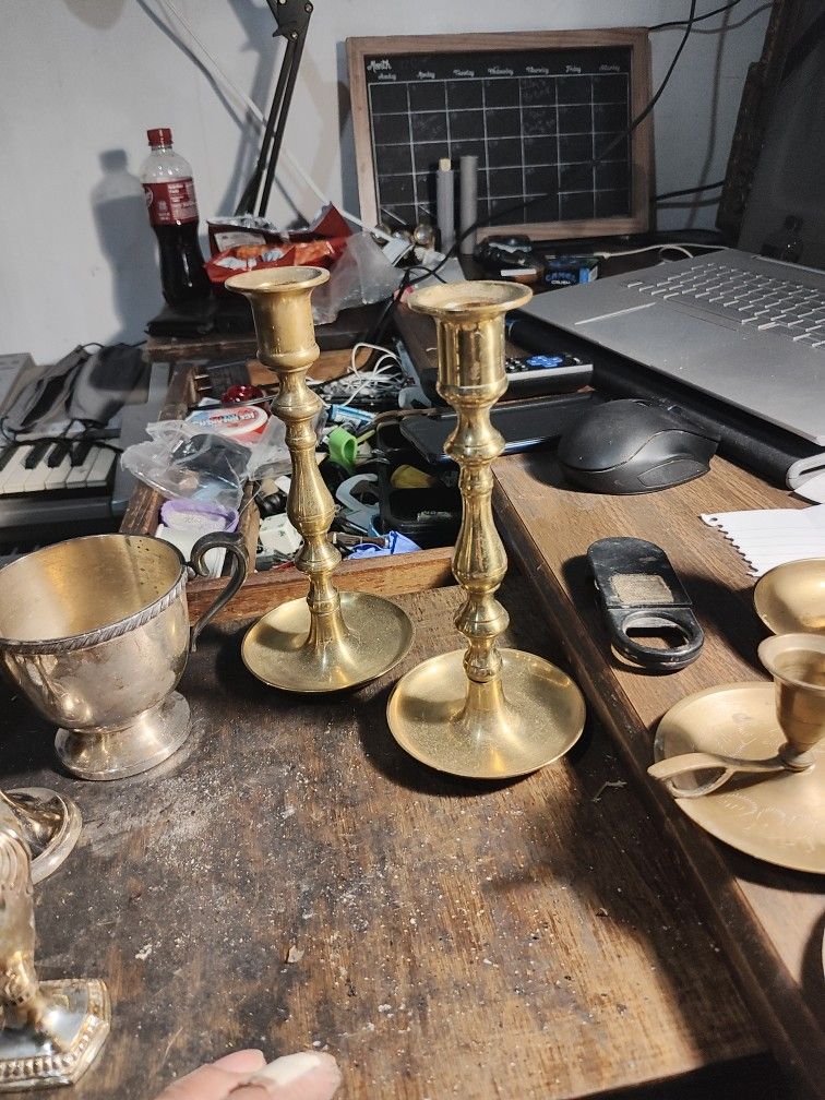 Japan Brass Candle Holders