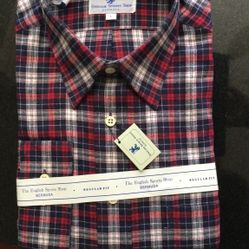 New Men’s Large Button Down Flannel Shirt. English Sport Shop Bermuda