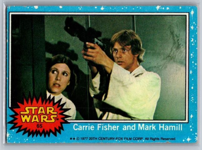 1977 Topps Star Wars - Carrie Fisher and Mark Hamill #65 Luke Skywalker Leia