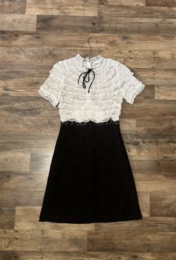 Sandro Women's Black Helsinki Two-Tone Lace Dress