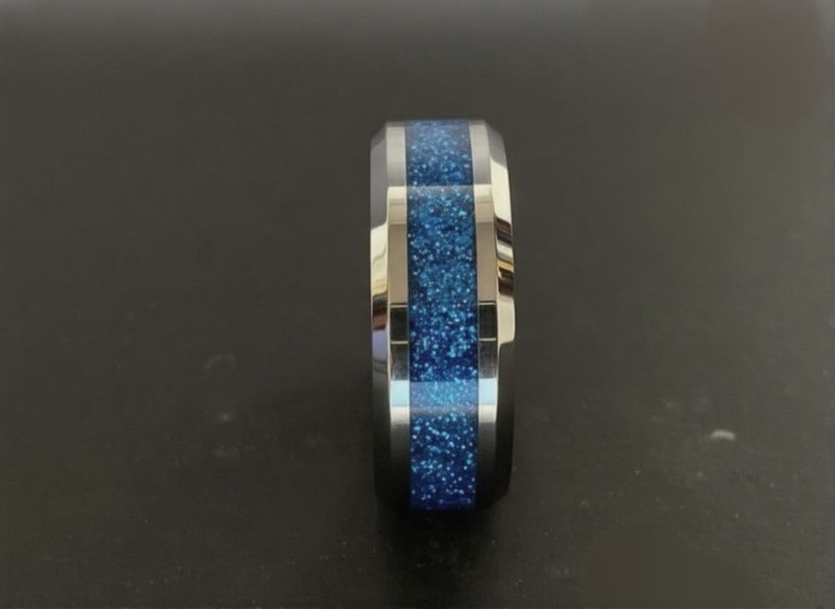 Unisex Sparkling Sapphire Bling Ring/Band