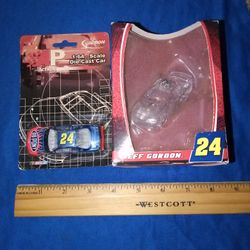 NASCAR Bundle Of 2 Jeff Gordon #24 Clear car Ornament/ #24 Diecast Car 