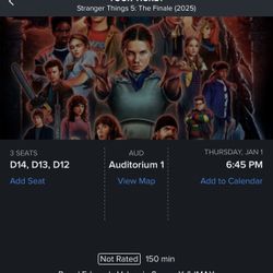 Stranger Things 5: The Finale 3 Tickets  